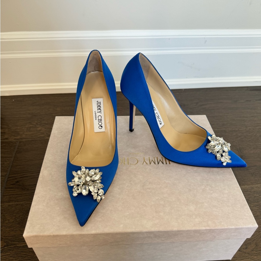Jimmy Choo Royal Blue Crystal Heels
